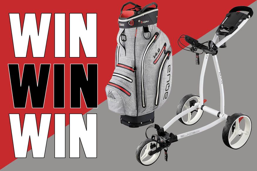 Win a Big Max Blade IP golf trolley and Aqua Tour 3 cart bag.