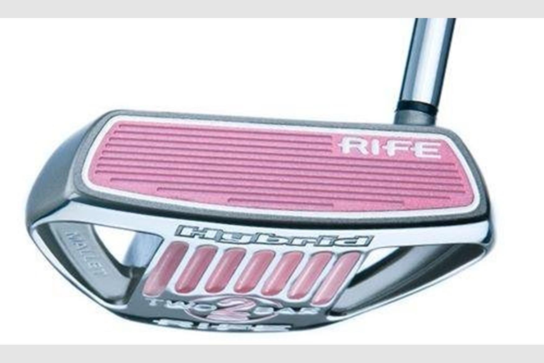 Rife Two Bar Hybrid Putter Review Equipment Reviews Today S Golfer Rife 2 Bar Hybrid Pink Mallet Putter Review
