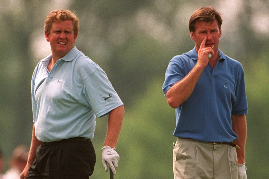 Colin Montgomerie and Nick Faldo were often competing for the same European Tour titles.