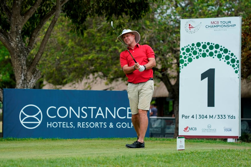 Thomas Gogele plays in the MCB Tour Championship pro am