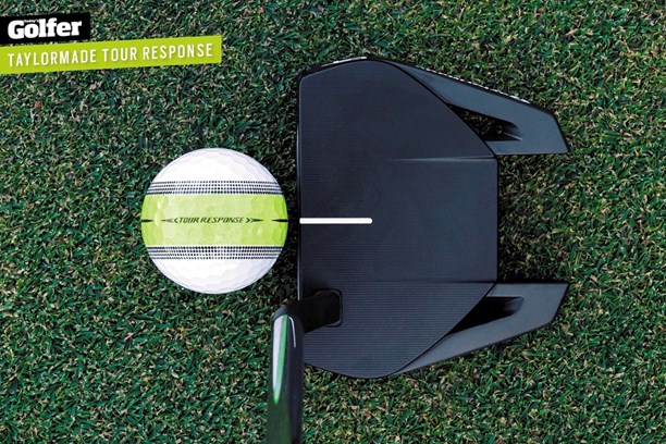 The TaylorMade Tour Response Stripe makes alignment easier.