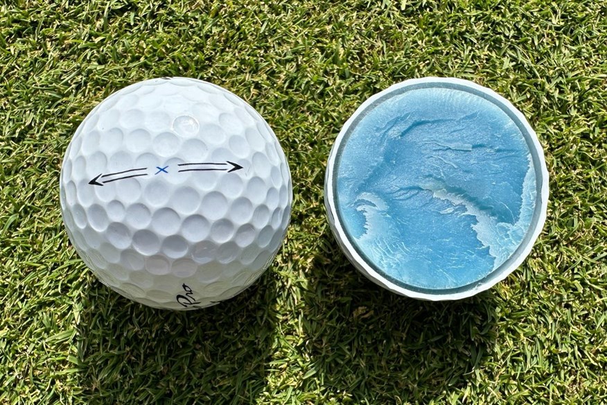 Mizuno Pro X golf ball cut through
