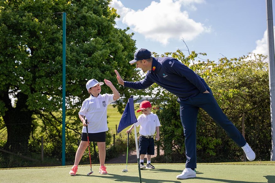 Justin Rose meets junior golfers at the launch of his new academy.