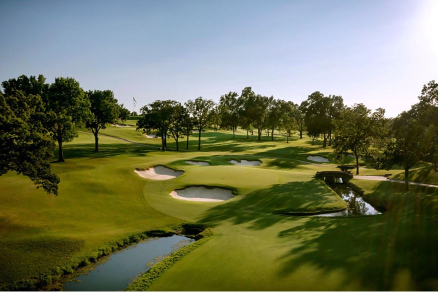 The 12th hole at Southern Hills Country Club.