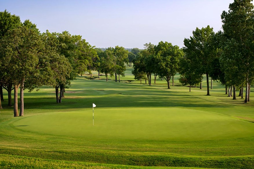 The 9th hole at Southern Hills Country Club.