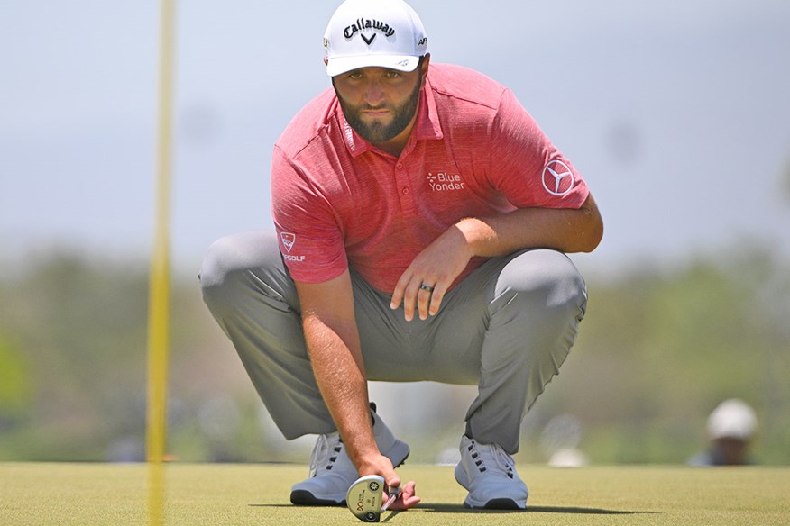 John Rahm uses the Odyssey White Hot OG putter