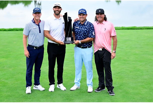 The 4 Aces GC team of Talor Gooch, Dustin Johnson, Patrick Reed and Pat Perez won their second consecutive LIV Golf event at Trump National Bedminster.