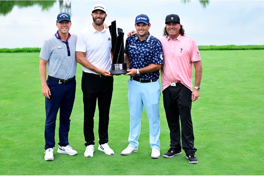 The 4 Aces GC team of Talor Gooch, Dustin Johnson, Patrick Reed, and Pat perez won their second successive LIV Golf event at Trump National Bedminster.