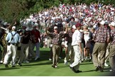 Justin Leonard tries to clear the green at the 1999 Ryder cup.