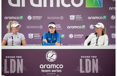 Georgia Hall and Bronte Law were questioned at the Aramco Series London event at Centurion