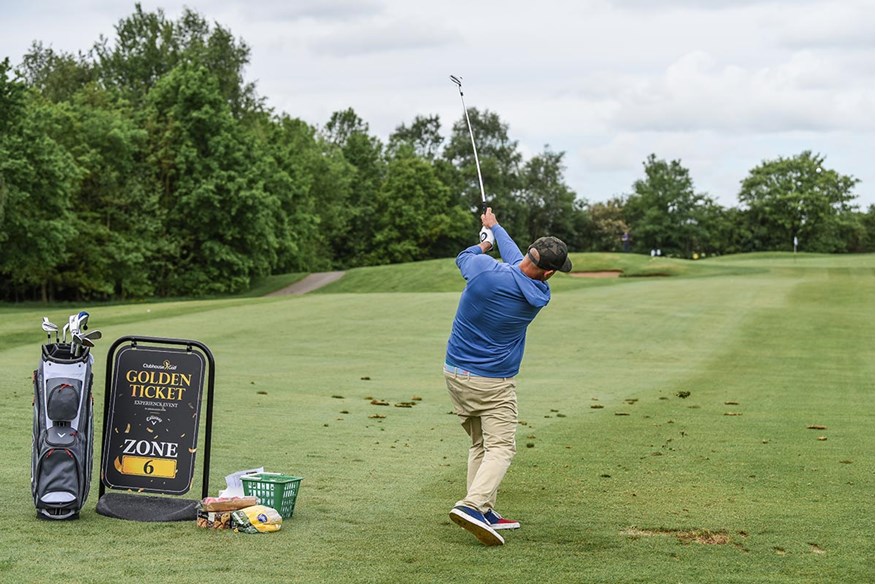 Lucky golfers had a chance to take on Callaway tour pros in a nearest the pin challenge