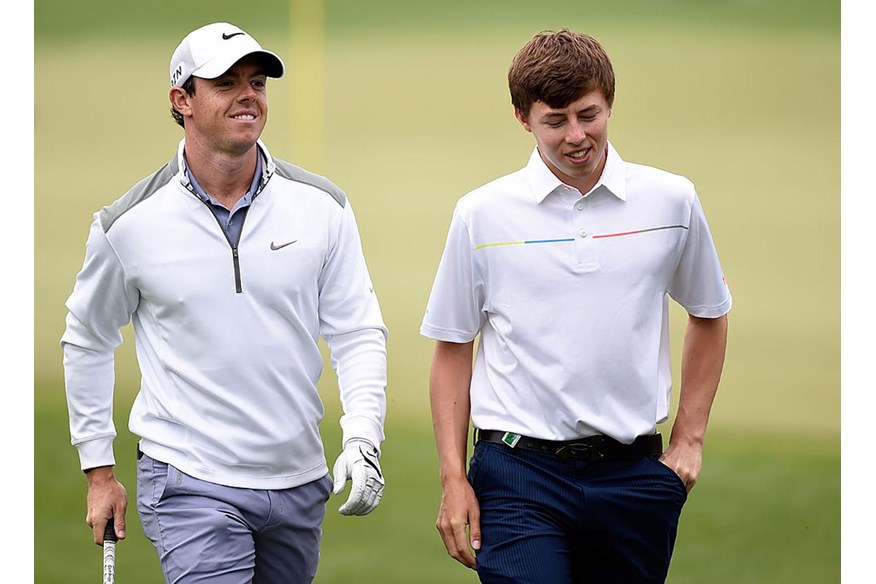 Matt Fitzpatrick played a practice round with Rory McIlroy at the Masters in 2014.