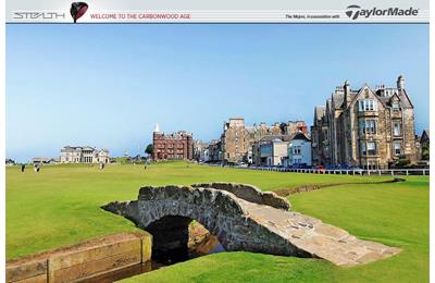 The famous Swilcan Bridge across the Swilcan Burn at St Andrews Old Course.