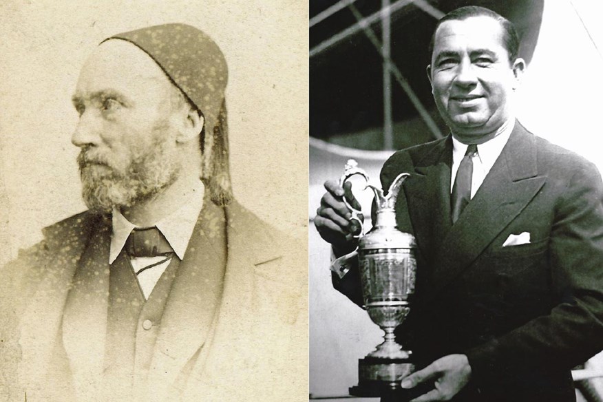 Thomas Kidd (left) was the first recipient of the silver Claret Jug, while Walter Hagen was the first to win the 'new' Claret Jug in 1928.