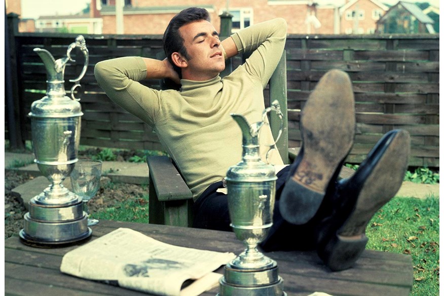 Tony Jacklin relaxes after winning The Open in 1969.