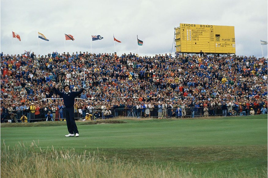 Seve celebrates his victory at the 1979 Open.