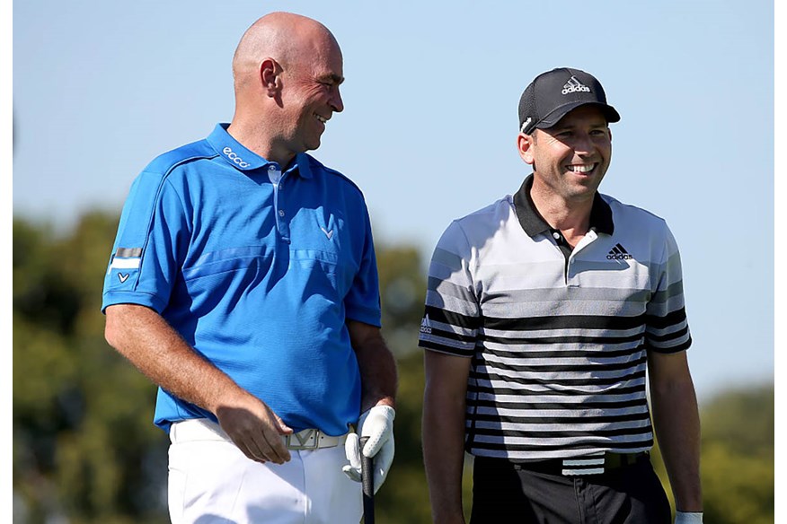 Thomas Bjorn and Sergio Garcia in happier times.