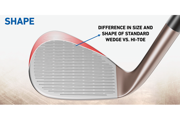 A graphic showing teh size difference of Hi-Toe wedges