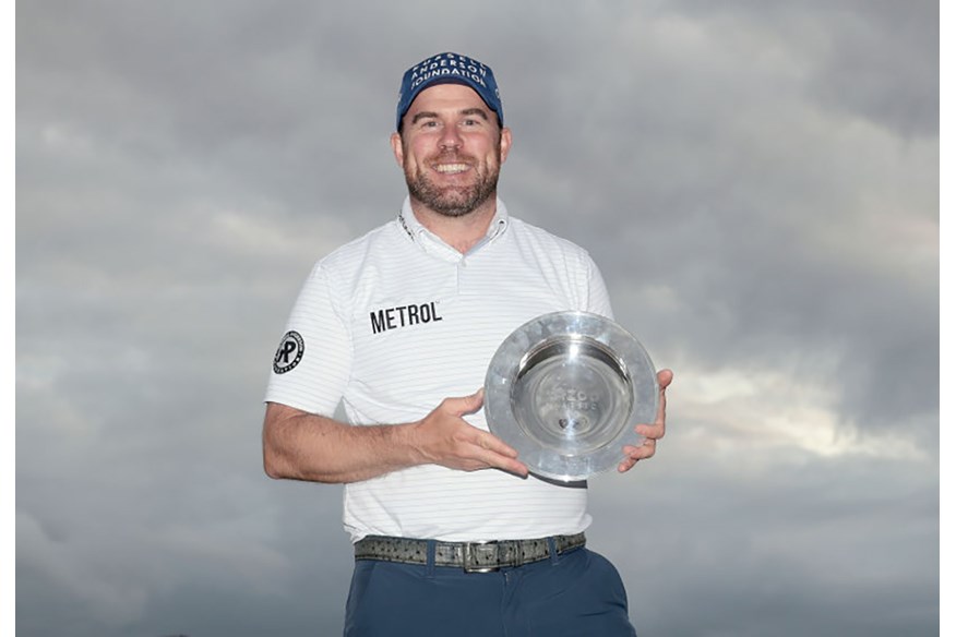 Richie Ramsay with the Cazoo Classic trophy.