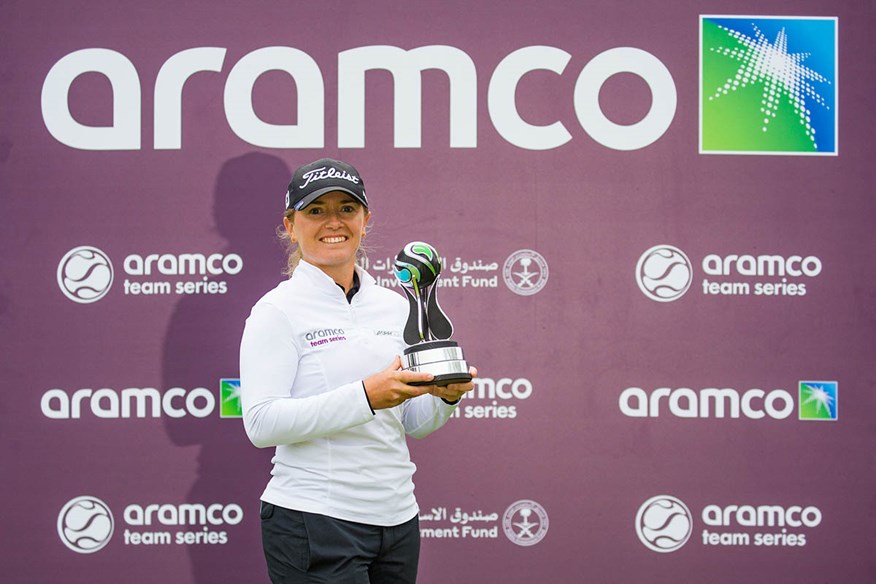 Bronte Law beat Georgia Hall by a shot to win the Aramco Team Series – London event at Centurion Club.