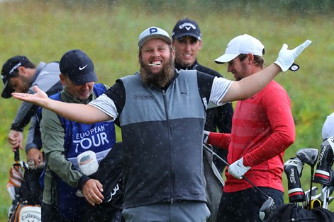 Andrew 'Beef' Johnston having a laugh at the Wales Open in 2021.