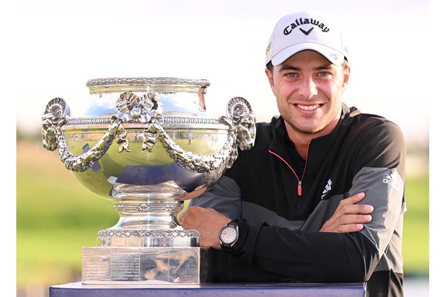 Guido Migliozzi with the French Open trophy after his victory at Le Golf National..