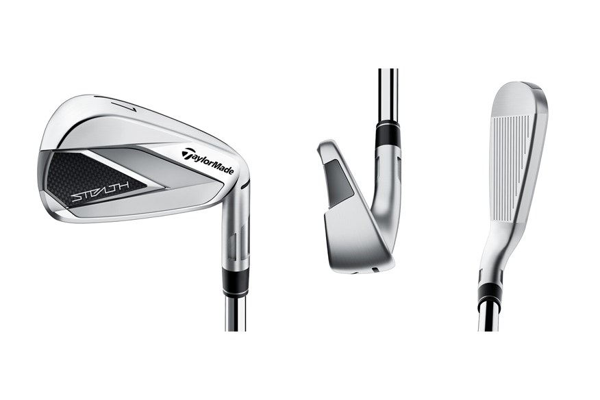 The TaylorMade Stealth iron from three different angles