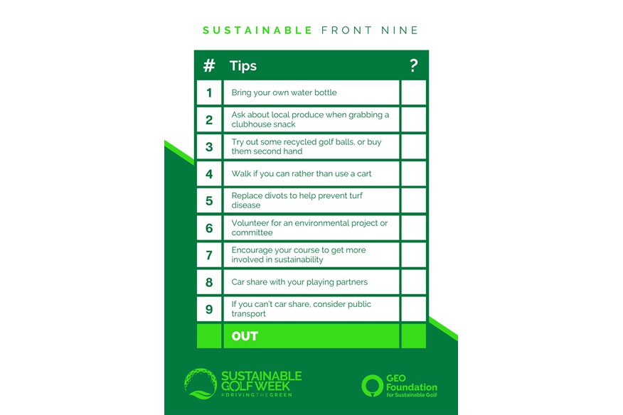 The Sustainable Golf Scorecard can help you do your bit