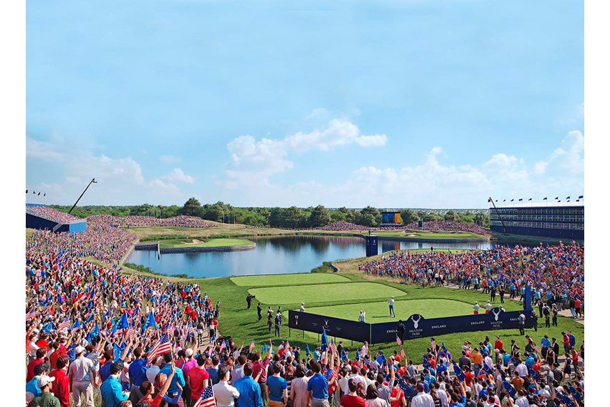 An artist's impression of how Hulton Park would look if it hosted the Ryder Cup.