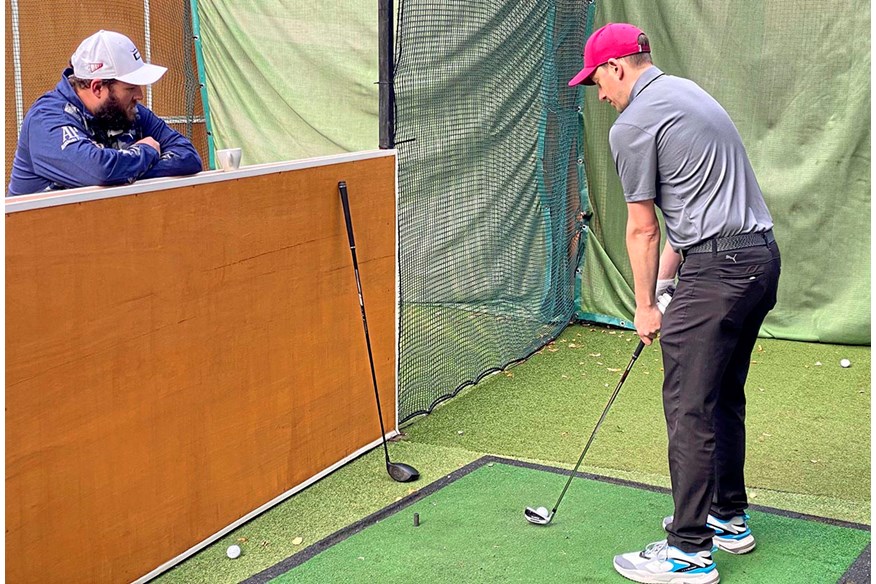 Andrew 'Beef' Johnston gives John Robins a lesson.