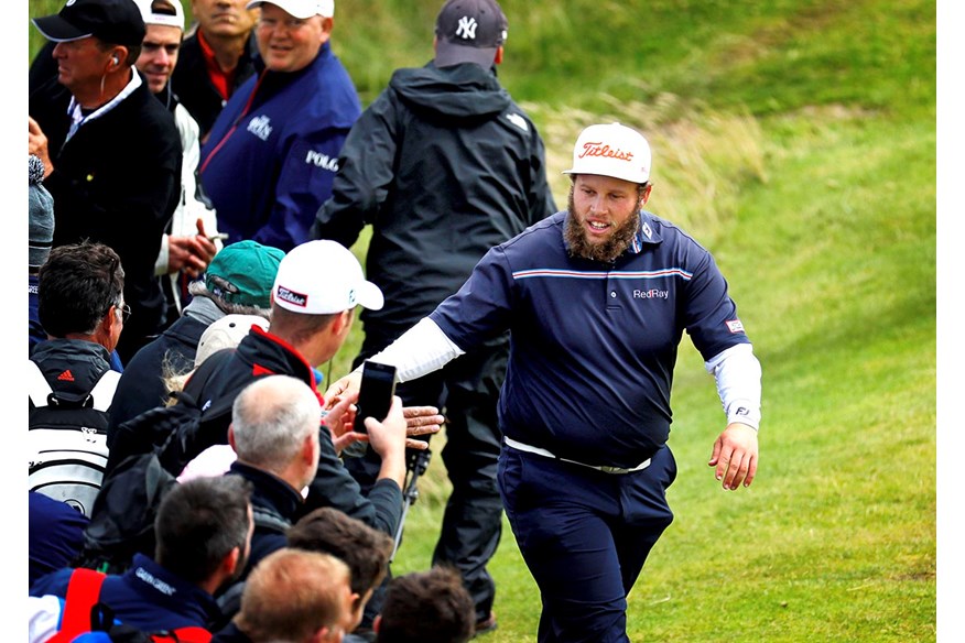 Beef greets the fans at The Open in 2016.