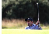 Football legend Luis Figo playing in the Alfred Dunhill Links Championship.
