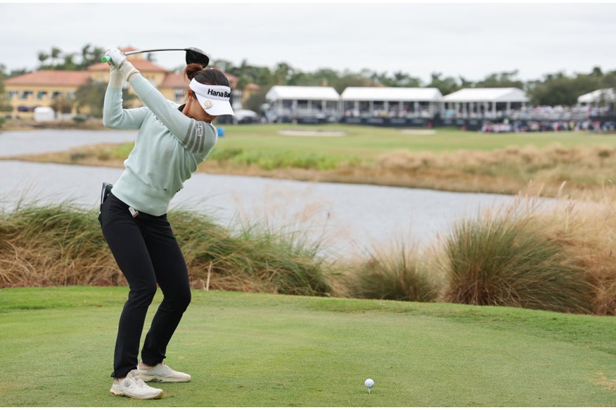 Lydia Ko tee shot at CME Group championship.