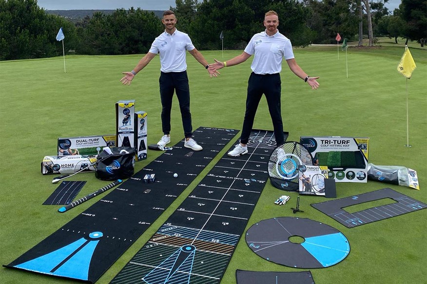 Andy Proudman and Piers Ward with their Me And My Golf training aids.