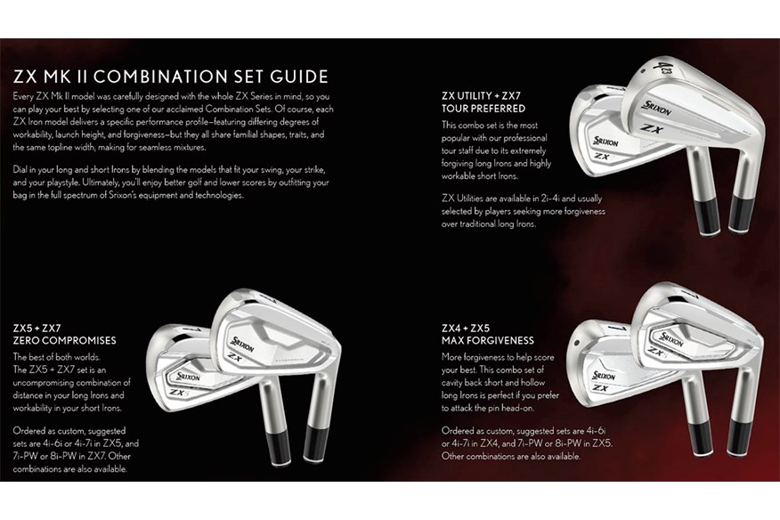 Srixon ZX Mk II irons are perfect for combo sets