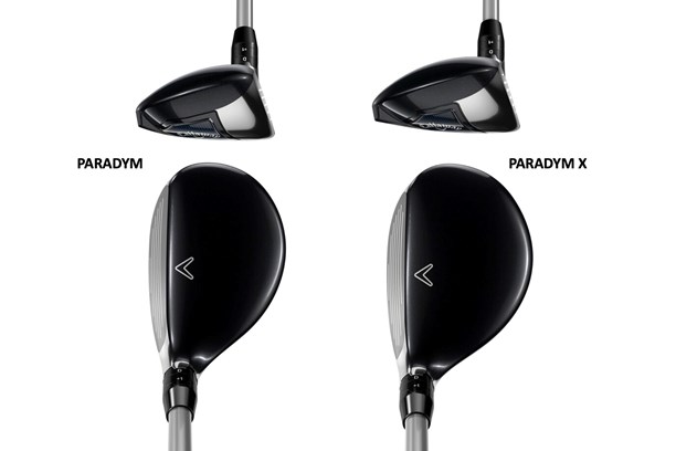 An image showing the difference in body size of the Callaway Paradym and Paradym X hybrids