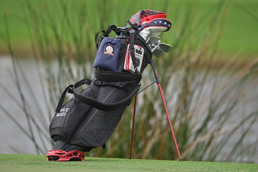 A golf carry bag used by Charlie Woods