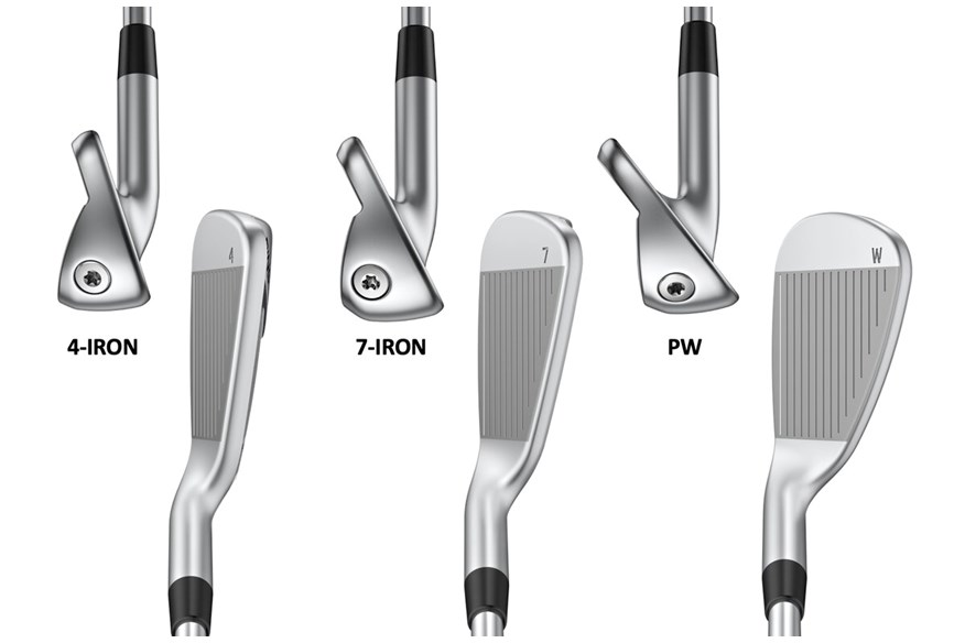 The Ping G430 4, 7 and PW at address and from the toe