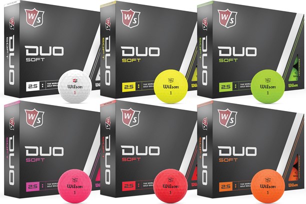 The Wilson Duo Soft golf ball is available in six colours.