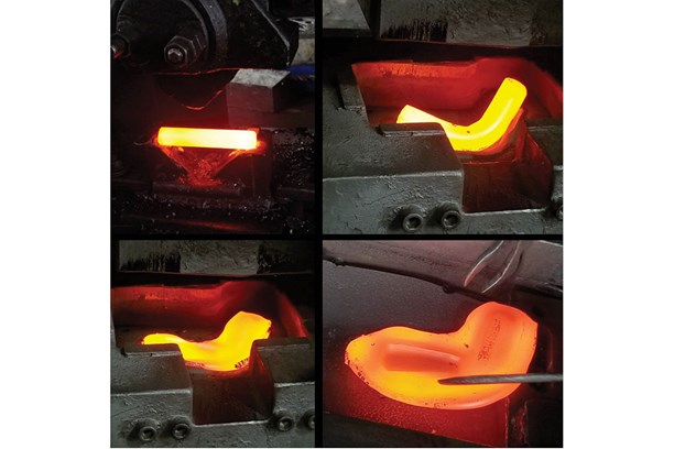 The first three stages of Cobra's 5-Step Forging process.