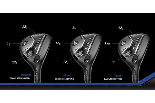 The different weight configurations in the Cobra King TEC hybrid.