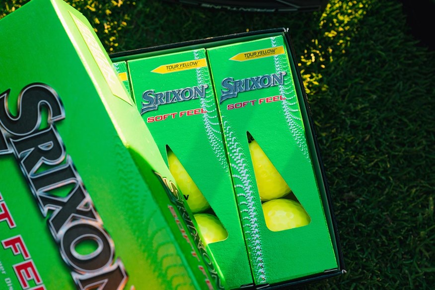 Srixon Soft Feel 2023 golf ball in tour yellow.