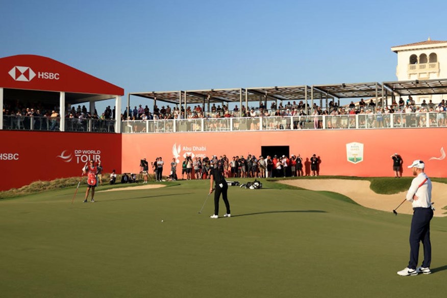 Victor Perez putting at the Abu Dhabi Championship.