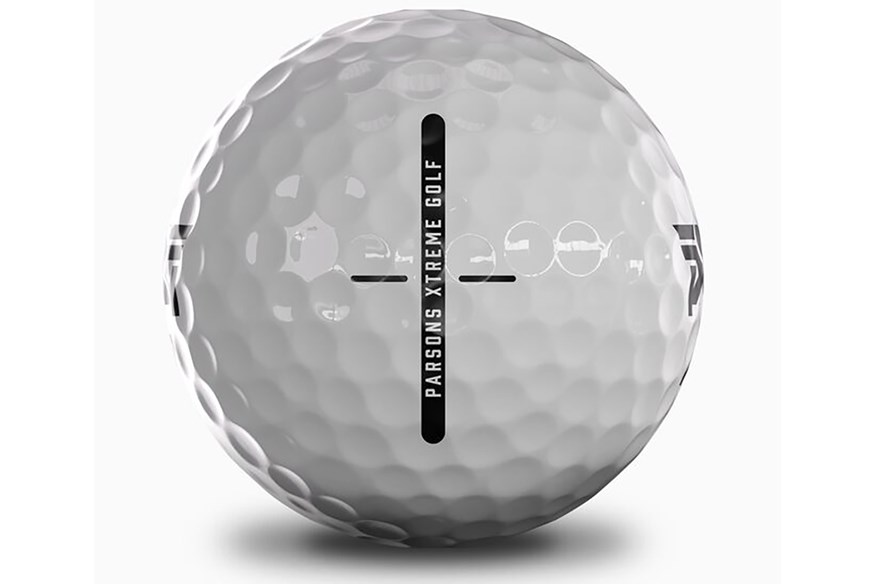 The PXG golf ball features a nice alignment aid