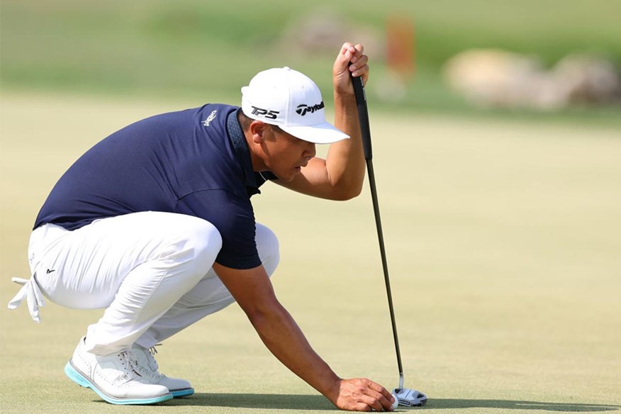 Kurt Kitayama using his TaylorMade Spider X Hydroblast putter.