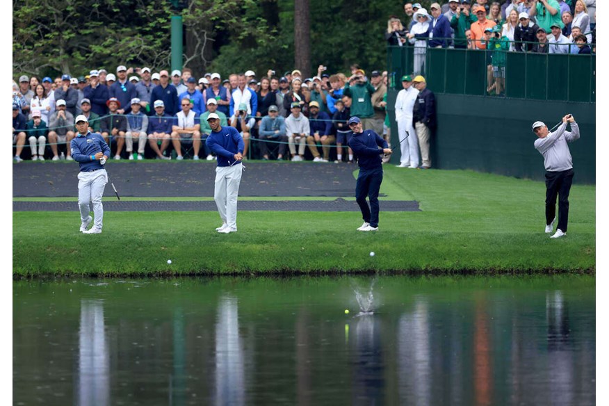 Tom Kim enjoyed a practice round at Augusta alongside Fred Couples, Rory McIlroy and Tiger Woods