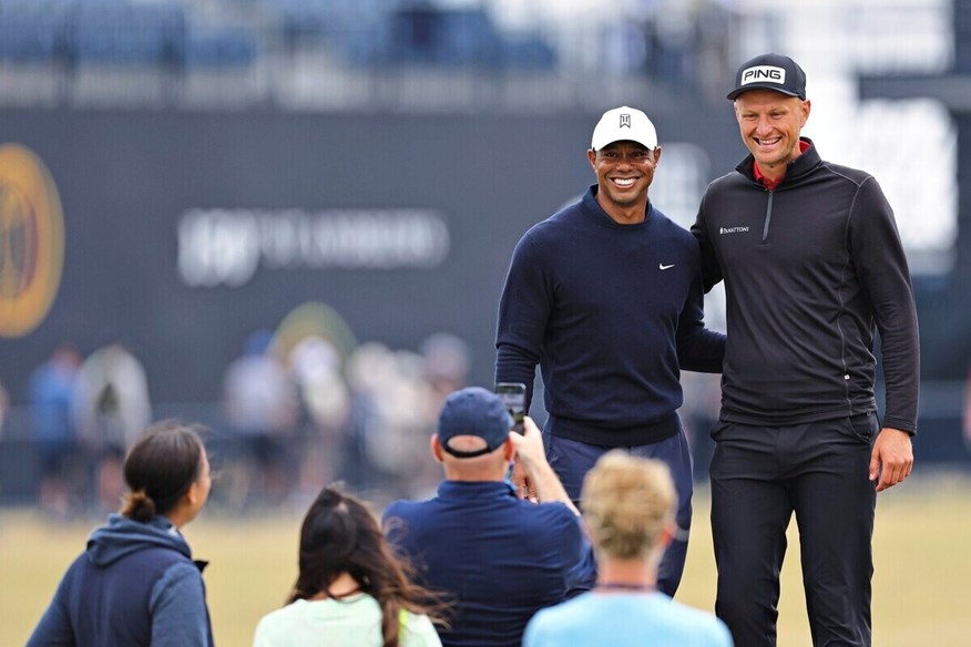 Adrian Meronk played a practice round with Tiger Woods at the 150th Open