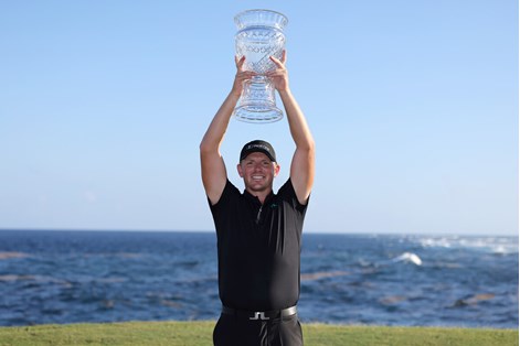 Matt Wallace celebrating his first win in nearly five years in the Dominican Republic.