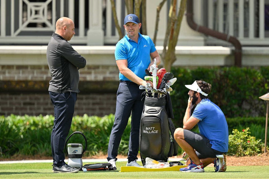 Matt Wallace with his agent, Graham Chase, and caddie, Sam Bernard.