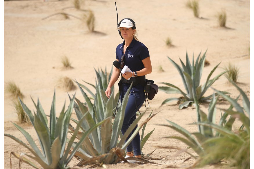 Iona Stephen working on the DP World Tour.